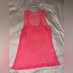 BANANA SPLIT Like New Women's Top Swimsuit Cover Up Tank Coral Color
